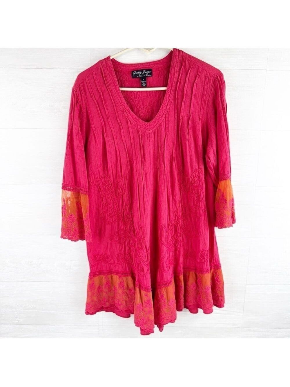 Gretty Zueger Lola Embroidered Lace Cotton‎ Tunic Top
